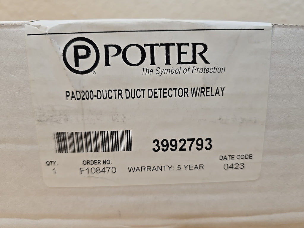 POTTER PAD 200-DUCTR DUCT DETECTOR W/ Relay 3992793 NEW