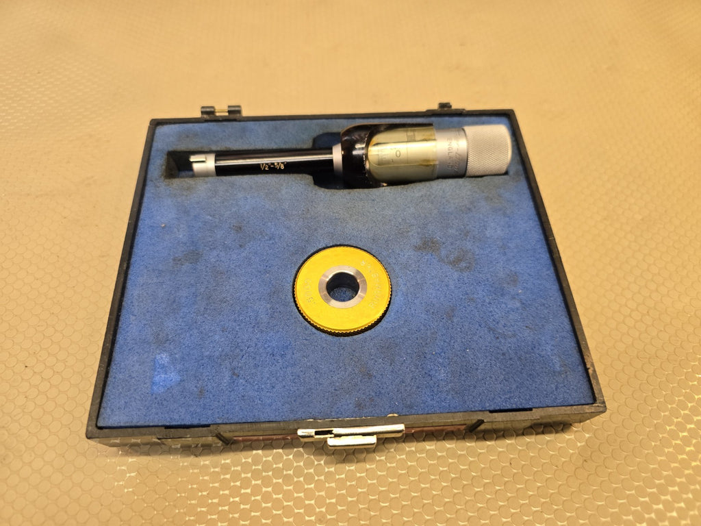 FOWLER BOWERS BORE GAGE Bore Micrometer + Ring GAUGE 1/2  5/8 0.500 -0.600
