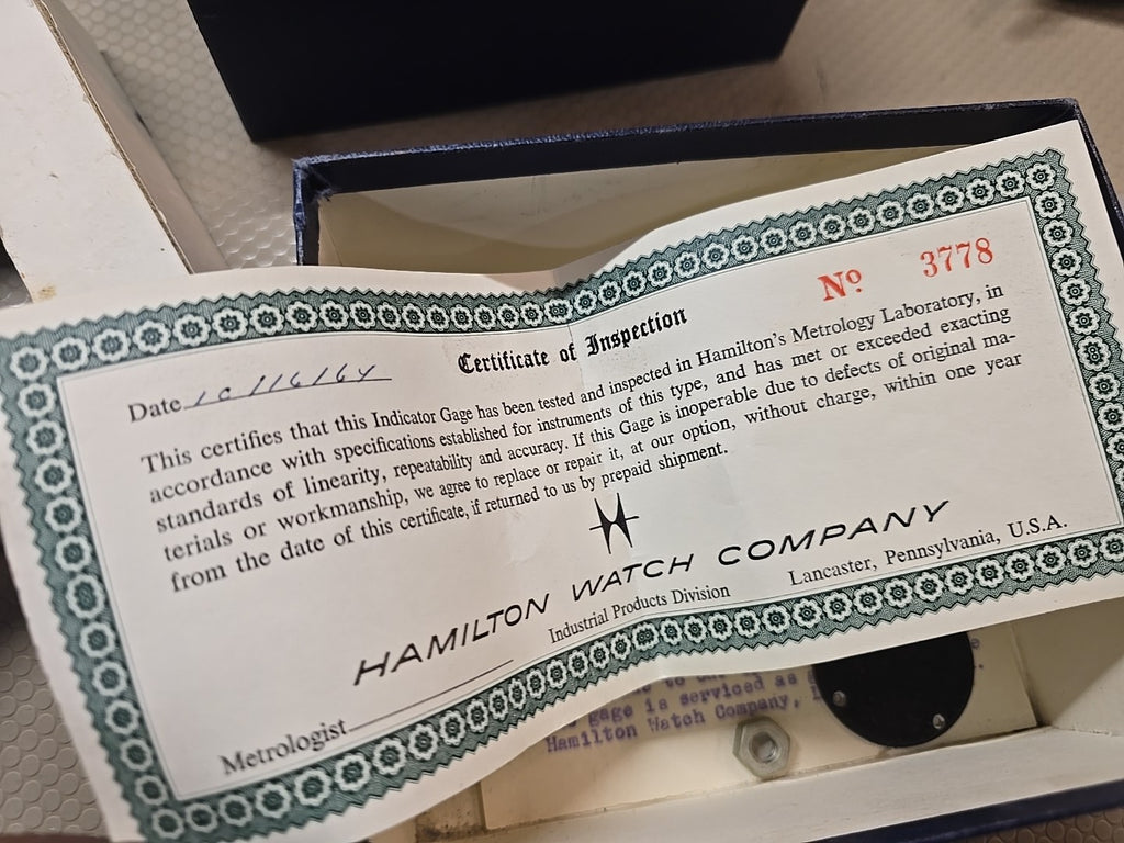 Hamilton Watch Company Dial Indicator L19-01-3 .0001 EXTRA LARGE DIAL