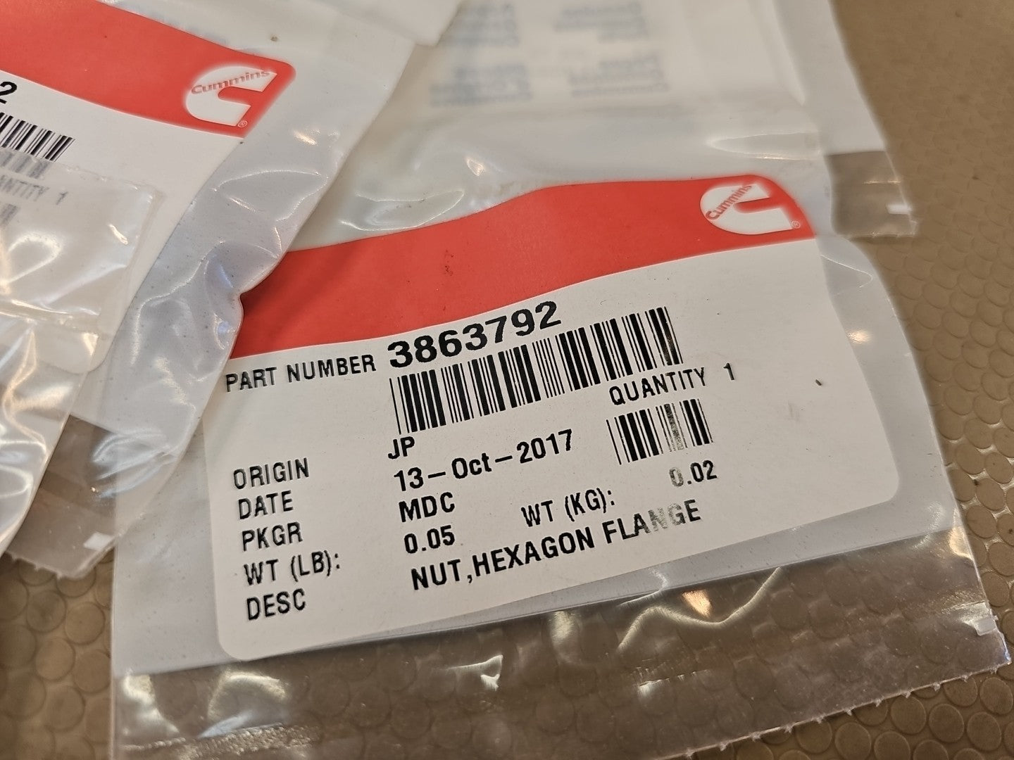 8x Cummins Hexagon Flange Nut - 3863792