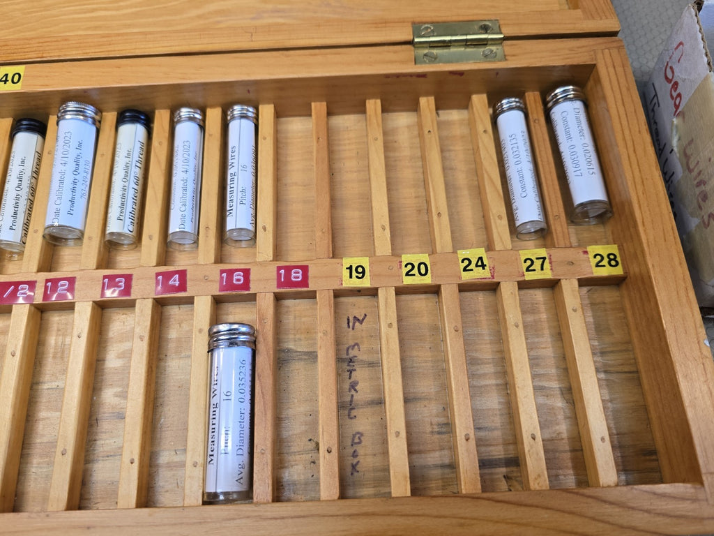 Van Keuren & Other Brands Machinist Gear Wire Measuring Wires Set Wooden Case
