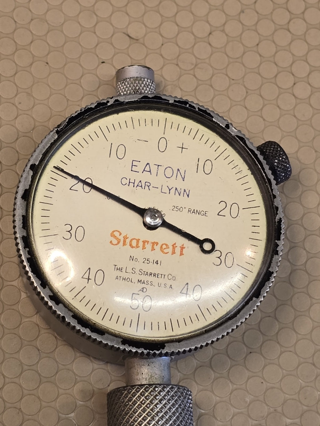 STARRETT No. 25-141 Dial Indicator With Chamfer Gage Attachment 