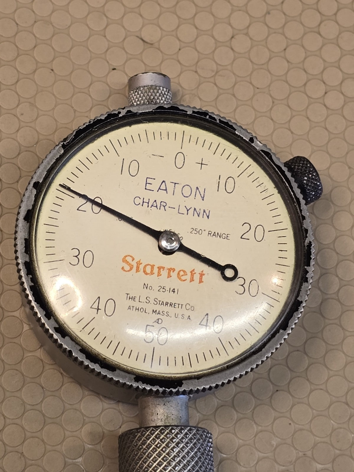 STARRETT No. 25-141 Dial Indicator With Chamfer Gage Attachment 