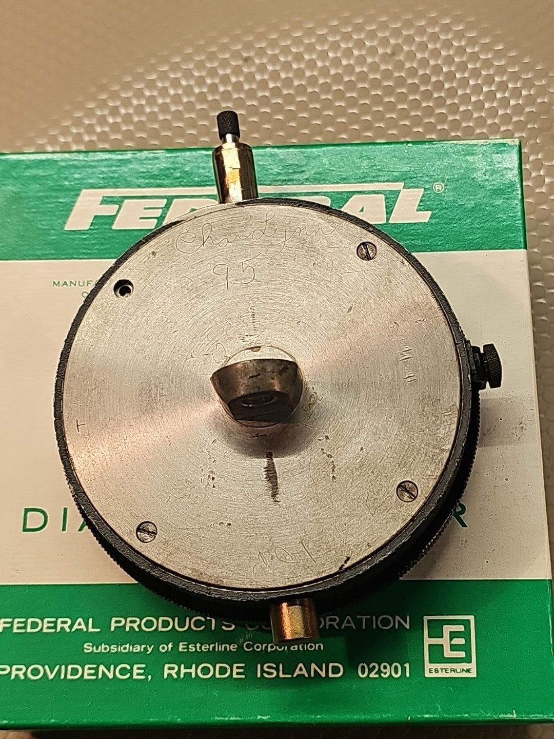 Federal Dial Indicator Model E70, Tolerance .001"  LARGE 3 Inch Dial