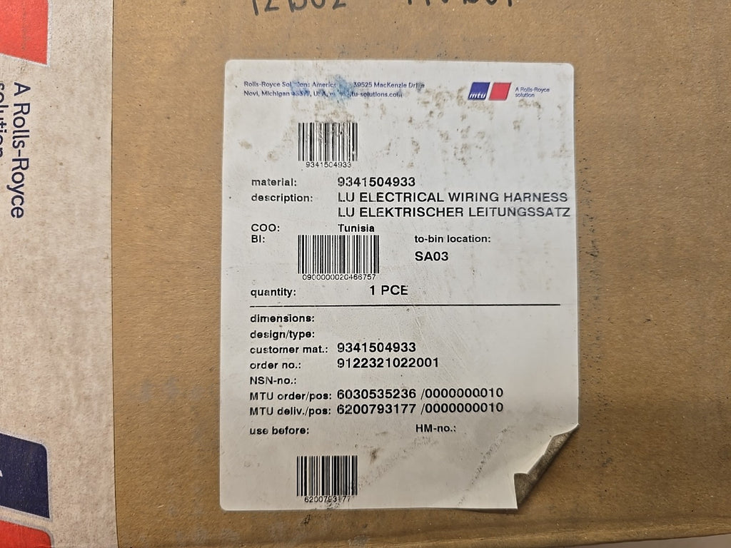 OEM Mercedes‑Benz 9341504933 Electrical Wiring Harness Genuine New