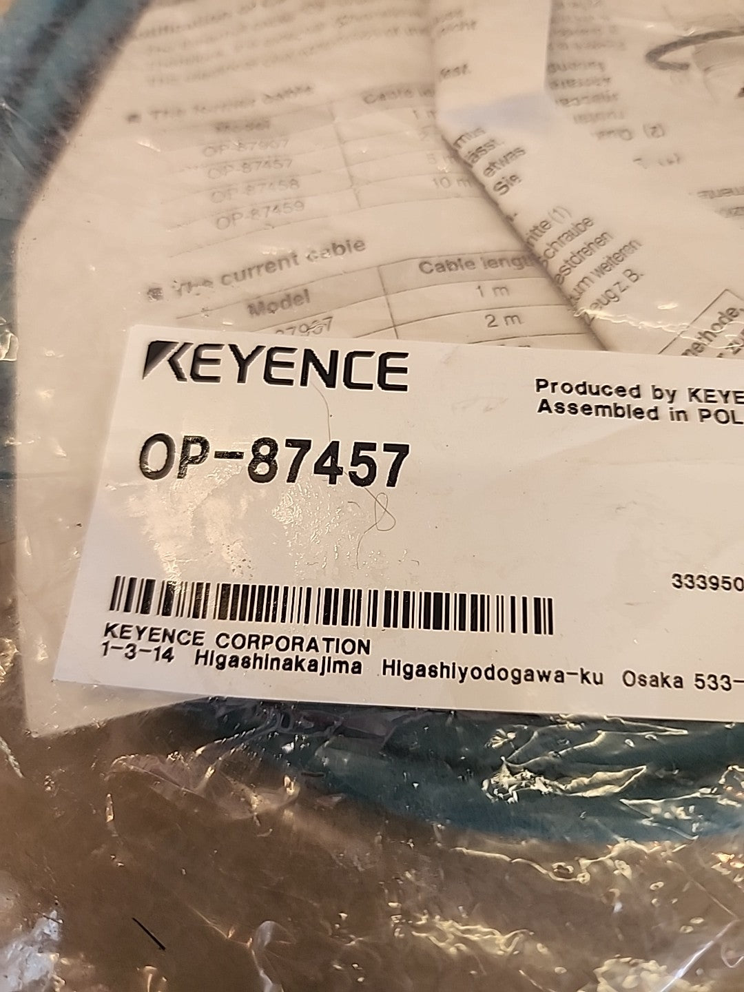 1PC Keyence OP-87457 Vision Sensor Cable New 