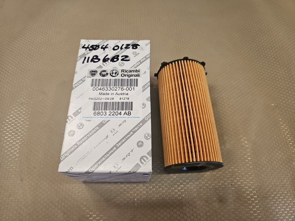 New Genuine Mopar Element Oil Filter And Oring OE 68032204AB