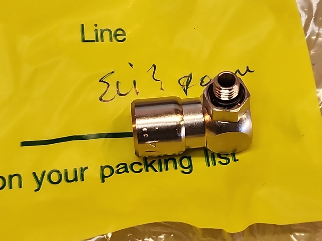 Lot of 8 Eisele Angled Screw-In Connectors, 1/4"