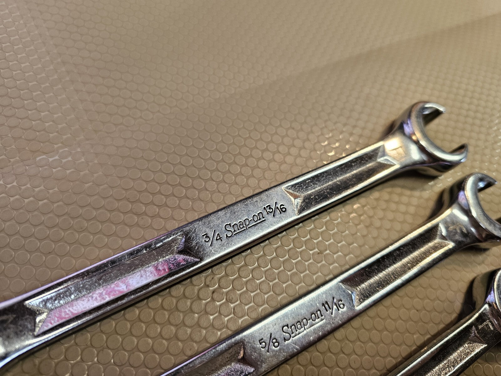 Snap On 4 Pc Double End Flare Nut Wrench Set 1/4 13/16 6Pt Line Wrench Set SAE