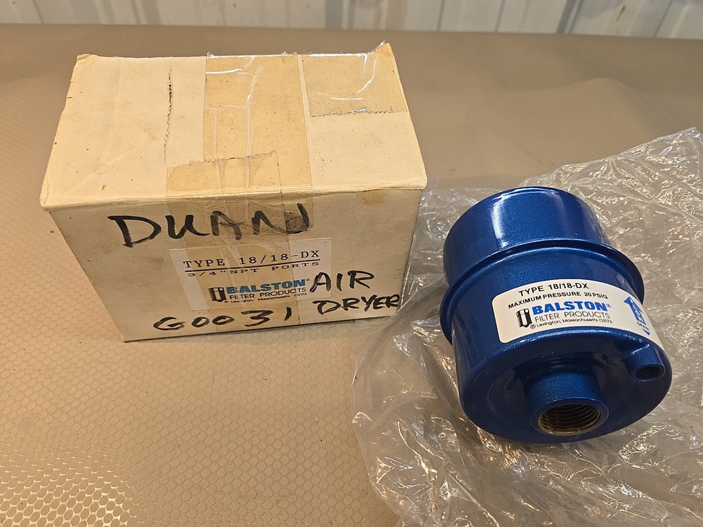 NEW Balston Type 18/18-DX Air Dryer 3/4" NPT Ports NEW Max 20 PSIG