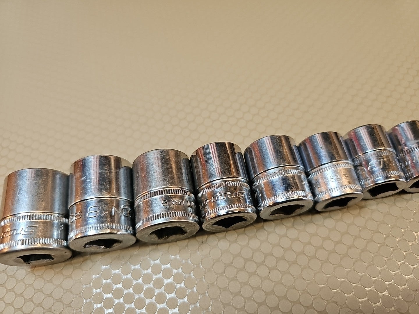 Snap-on FSM 11 pc 3/8" 6-Pt Metric  Shallow Socket Set- 9mm to 19mm USA *READ*