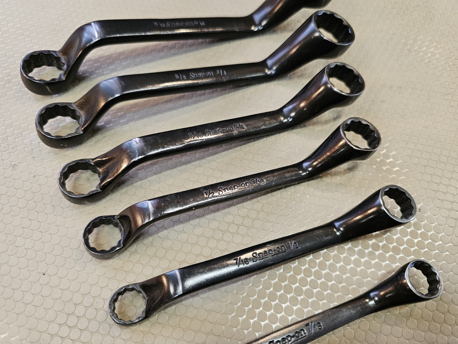 Snap-On Tools USA XS609A 8pc SAE Offset Short Box Wrench Set INDUSTRIAL *RARE!*