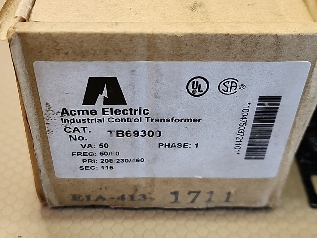 Acme Transformer TB-69300 Industrial Control Transformer 50VA 50/60Hz
