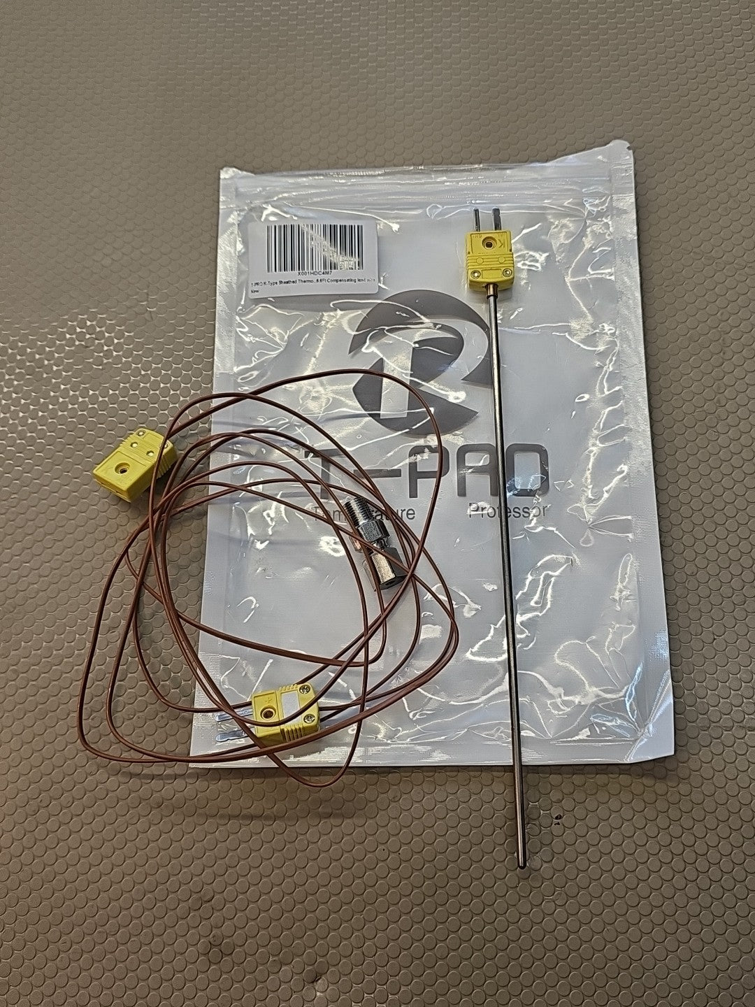 K-Type Sheathed Thermocouple Screw Thread with 2M/6.6Ft Wire by T-Pro