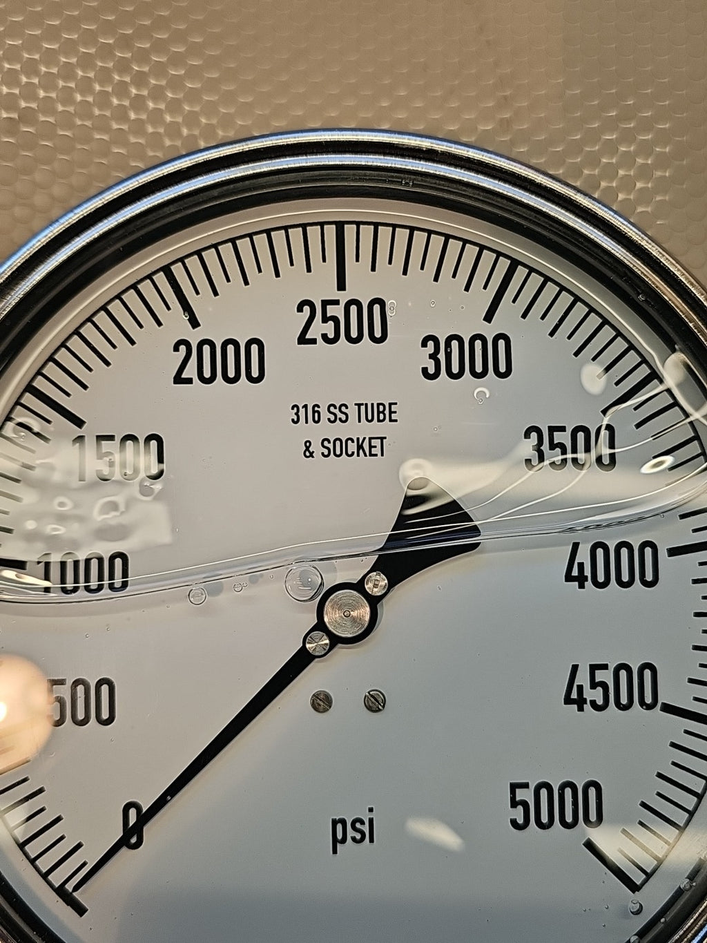 NOSHOK 0-5000 PSI Manometer 316 SS Tube & Socket  6" Dial  