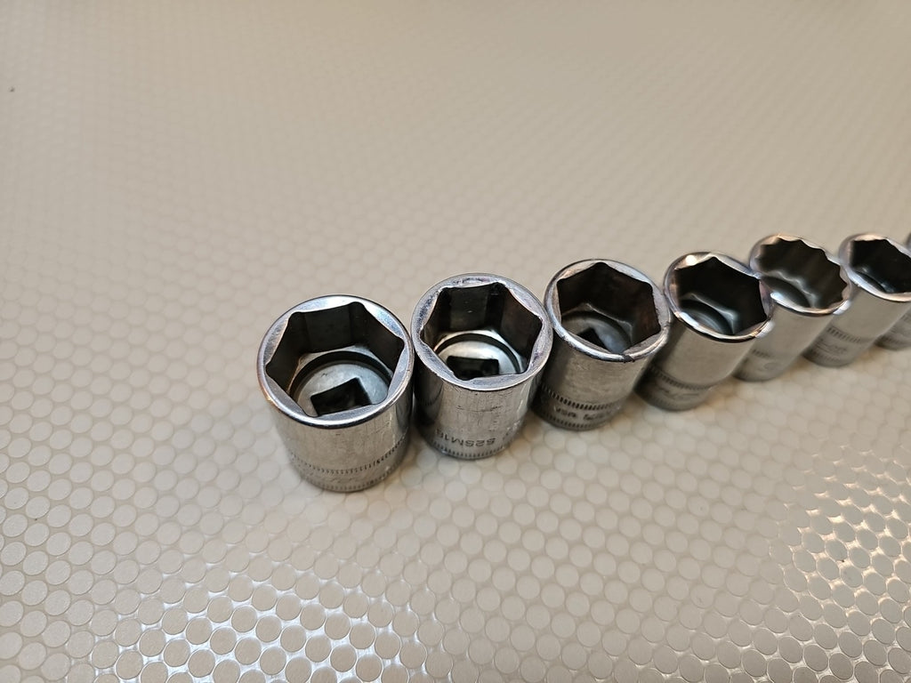 Snap-on FSM 11 pc 3/8" 6-Pt Metric  Shallow Socket Set- 9mm to 19mm USA *READ*