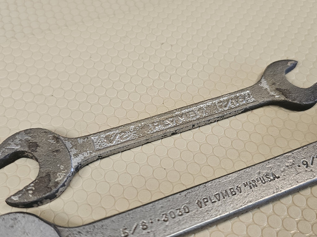 Vintage Plumb Plomb Plvmb Open End Wrench 8pc Set SAE Large 1-1/16" to 7/16