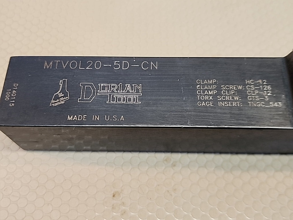 Dorian Tool MTVOL-20-5D-CN Lathe Tool Holder Indexable Tool Holder  Square USA