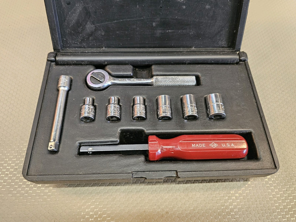 SK Tools SAE 9 Piece 1/4 Inch Drive Socket Set Ratchet General Service Standard