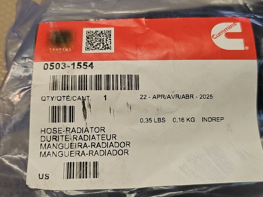 0503-1554 HOSE RADIATOR CUMMINS ORIGINAL OEM PART