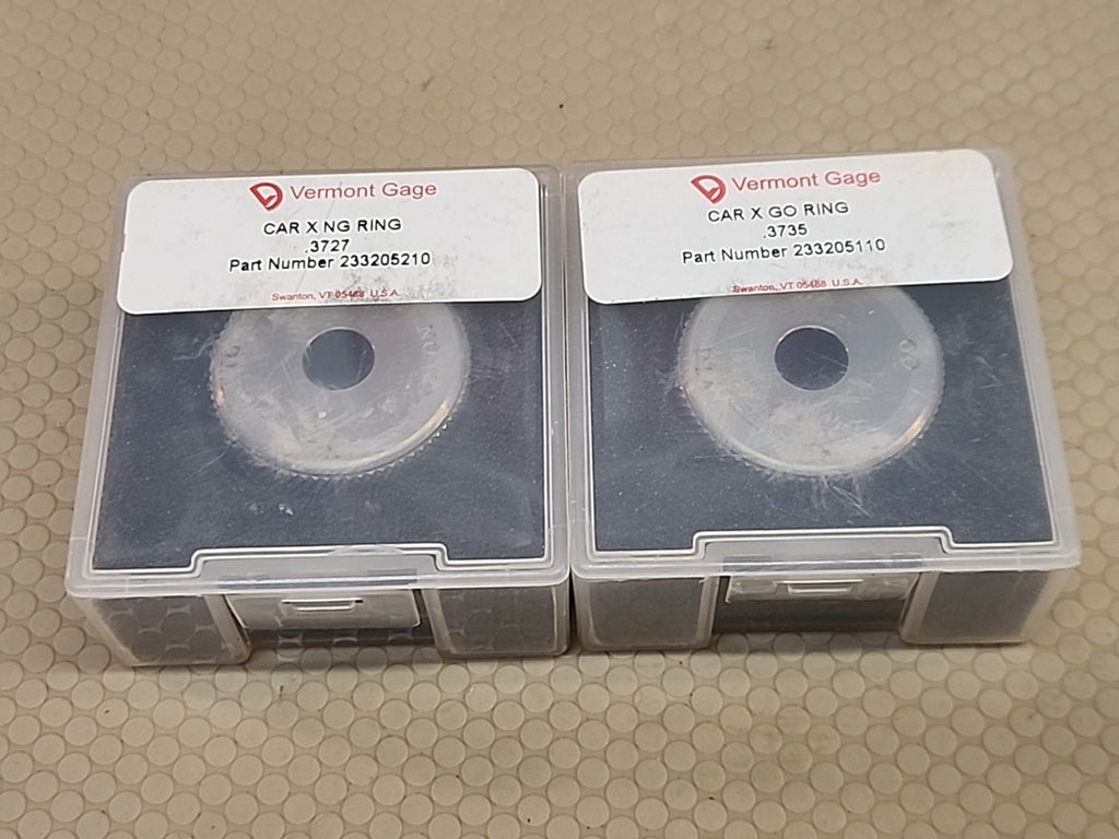 Vermont Gage Bore Guages .3735 GO/.3727 NO GO Bore Ring Set 