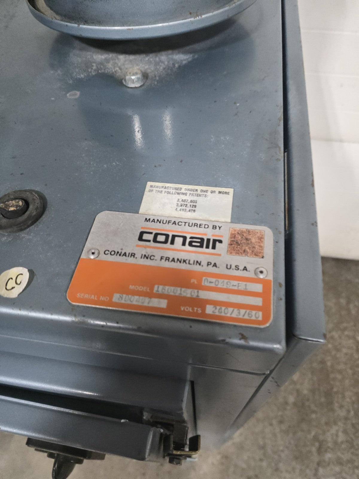 CONAIR FRANKLIN Desiccant Dryer Air Dryer Industrial D60 #134165 *WORKING*