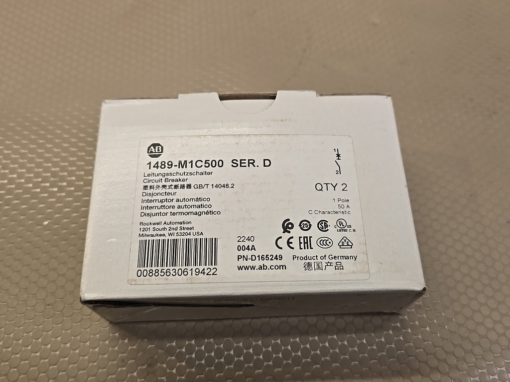 ALLEN BRADLEY 1489-M1C500 SERIES D CIRCUIT BREAKER 50A *Pack Of 2*