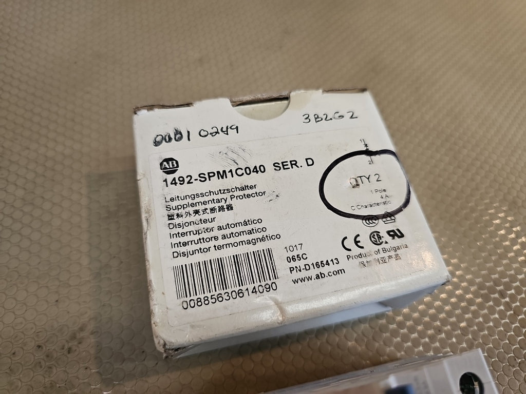 NEW 2x Allen Bradley 1492-SPM1C040 4A Circuit Breaker 1492SPM1C040