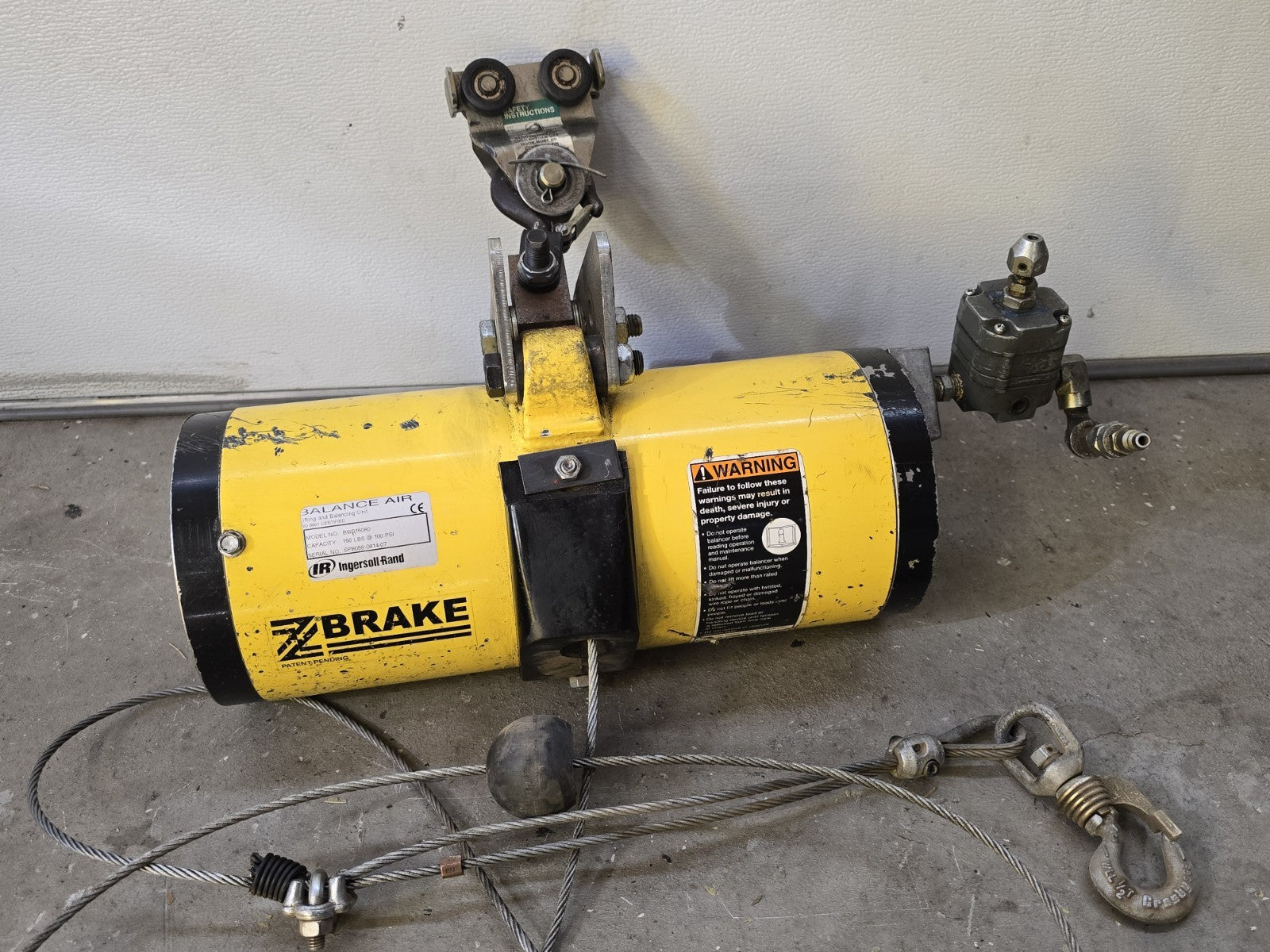 Ingersoll Rand Zimmerman Air Balancer BW015080 Lifting And Balancing Unit 150lb