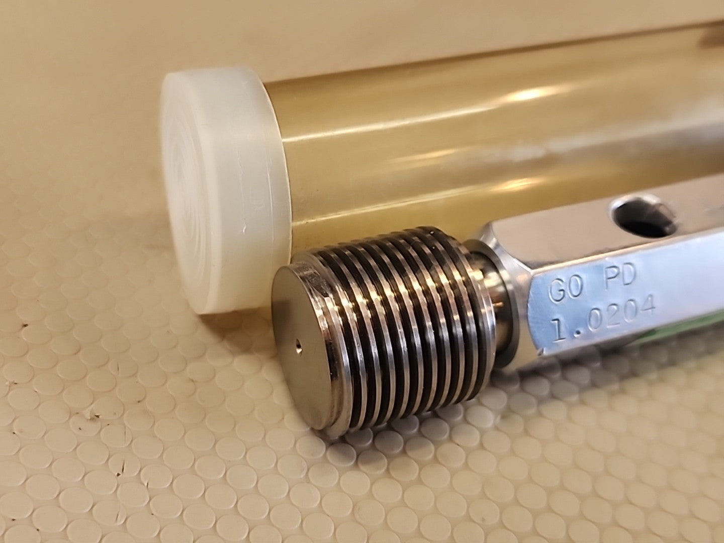 THE PIPE MACHINERY CO THREAD PLUG GAGE 1.062-12 NA-3G GO PD 1.0204 HI PD 1.0274