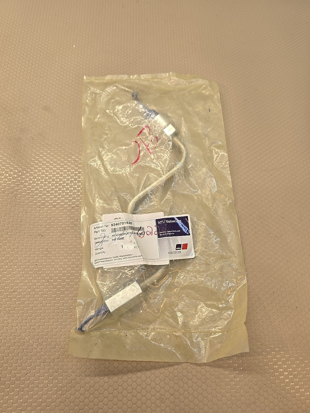 OEM Mercedes-Benz 9340701832 Injector High Pressure Fuel Line Genuine