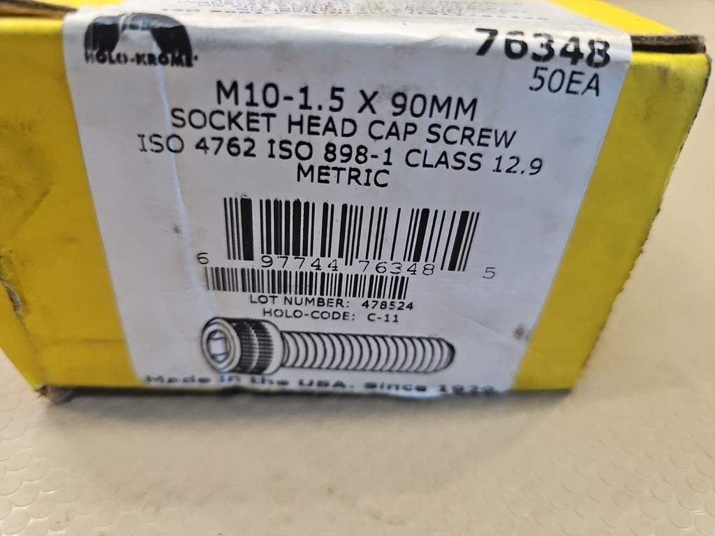 HOLO-KROME SOCKET HEAD CAP SCREW  M10-1.5 X 90MM CLASS 12.9, 76348 **BOX OF 50**