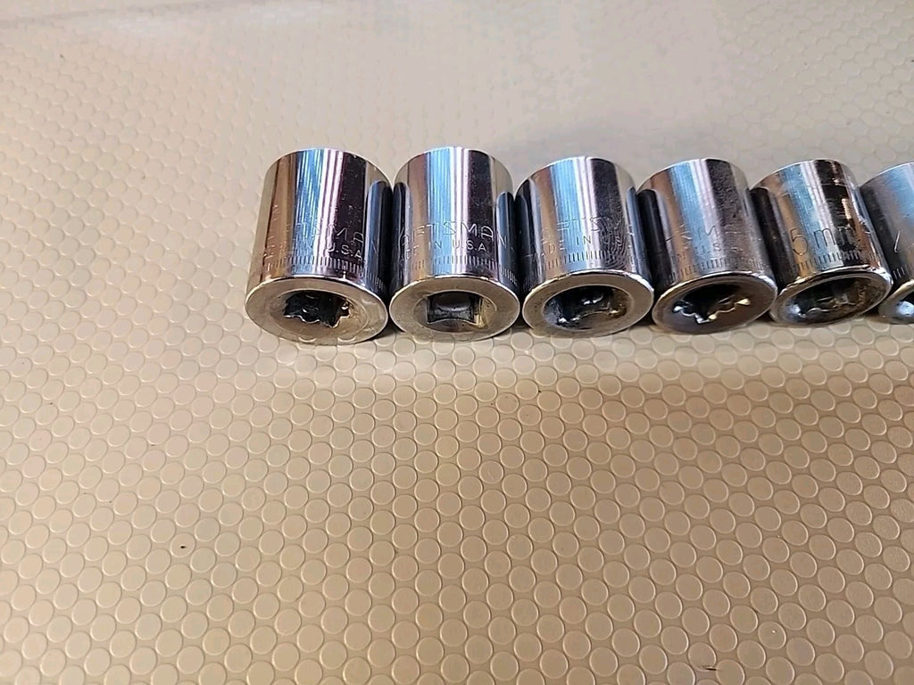 CRAFTSMAN 11-Piece, 3/8" Drive, 12 Point, METRIC Shallow Socket Set 19mm USA