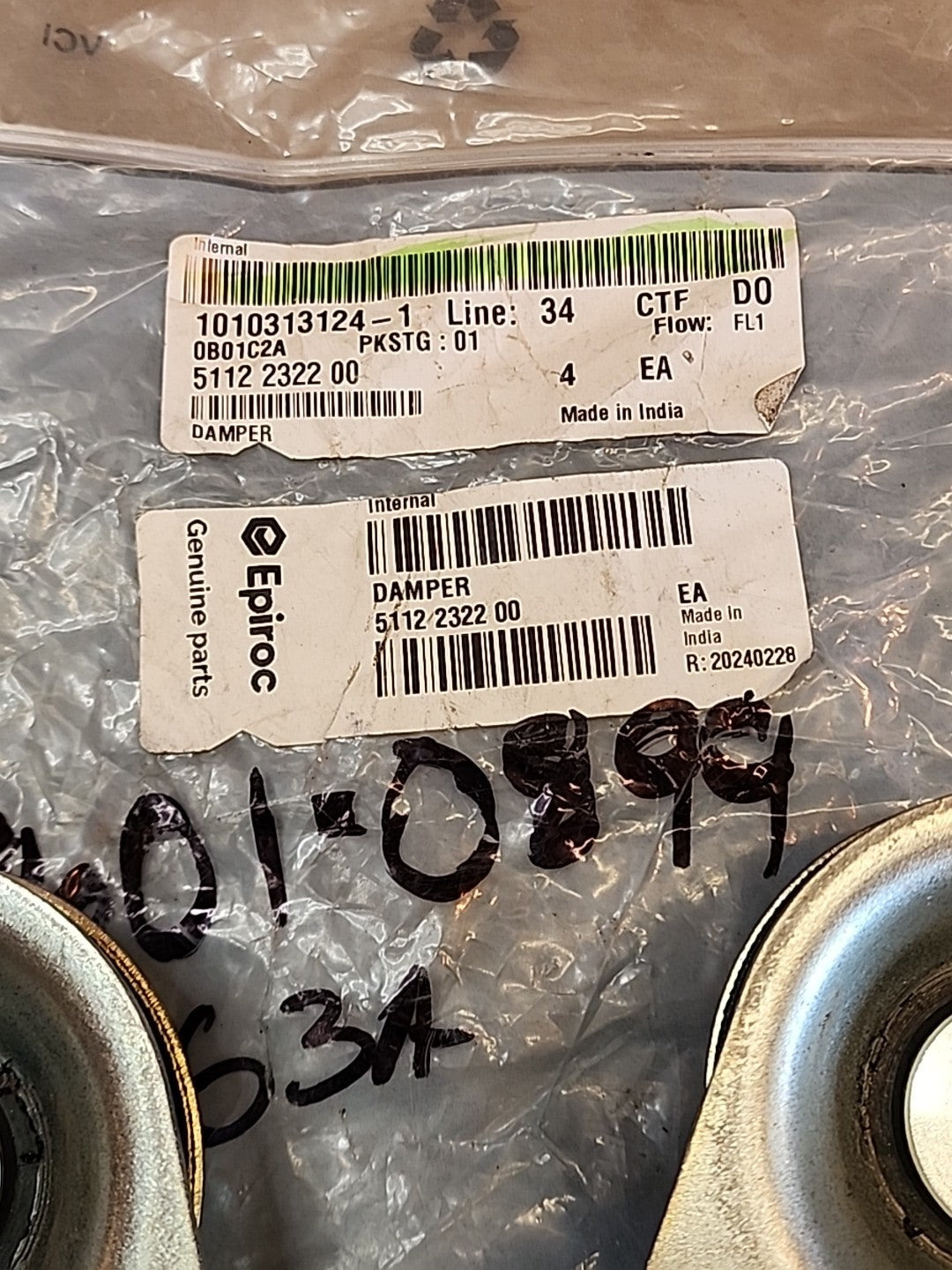Epiroc 5112232200 Damper Kit 4 Piece NEW