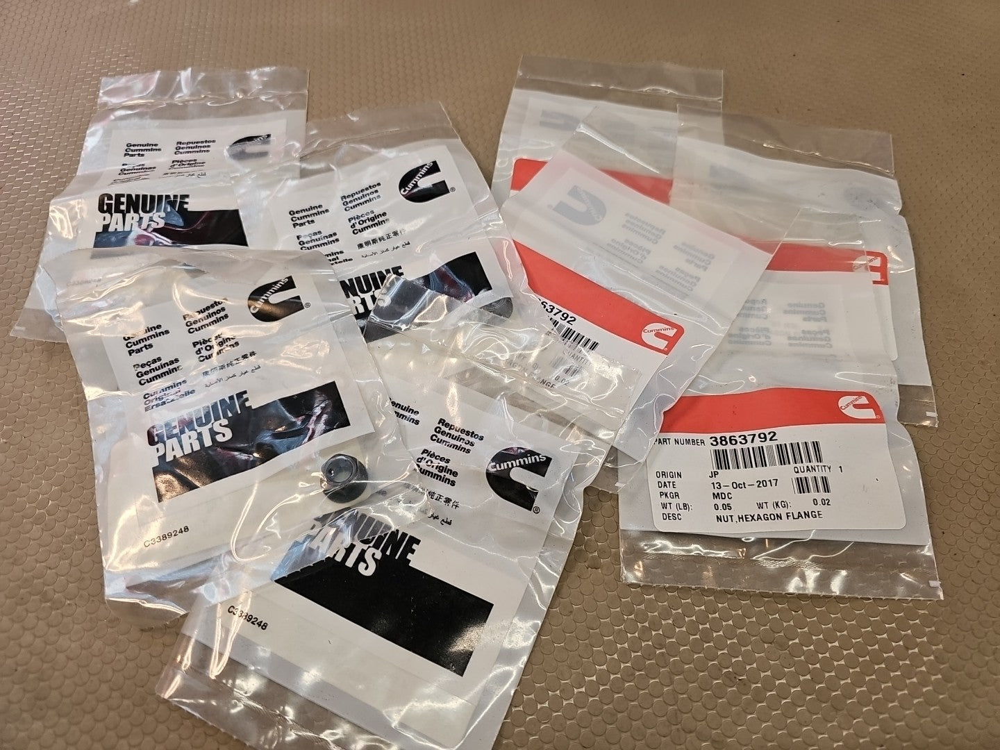 8x Cummins Hexagon Flange Nut - 3863792