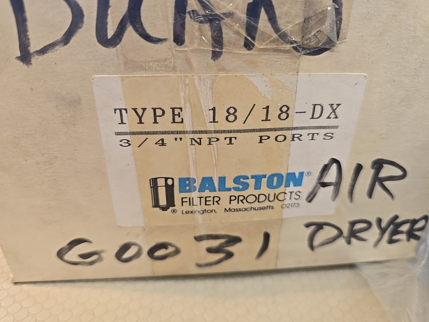 NEW Balston Type 18/18-DX Air Dryer 3/4" NPT Ports NEW Max 20 PSIG