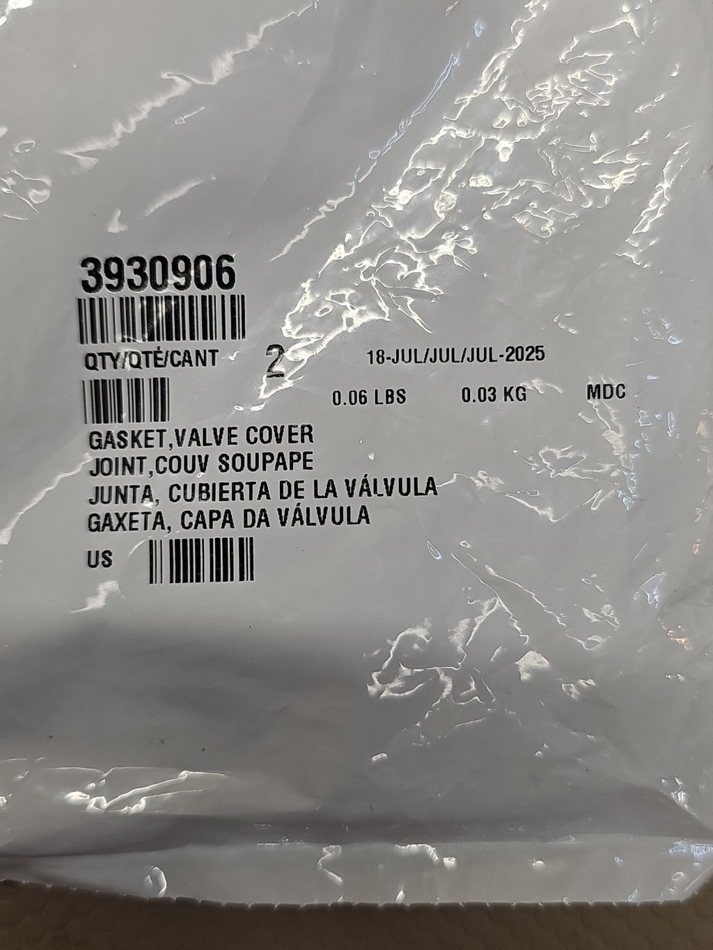 Cummins 3930906 Valve Cover Gasket OEM