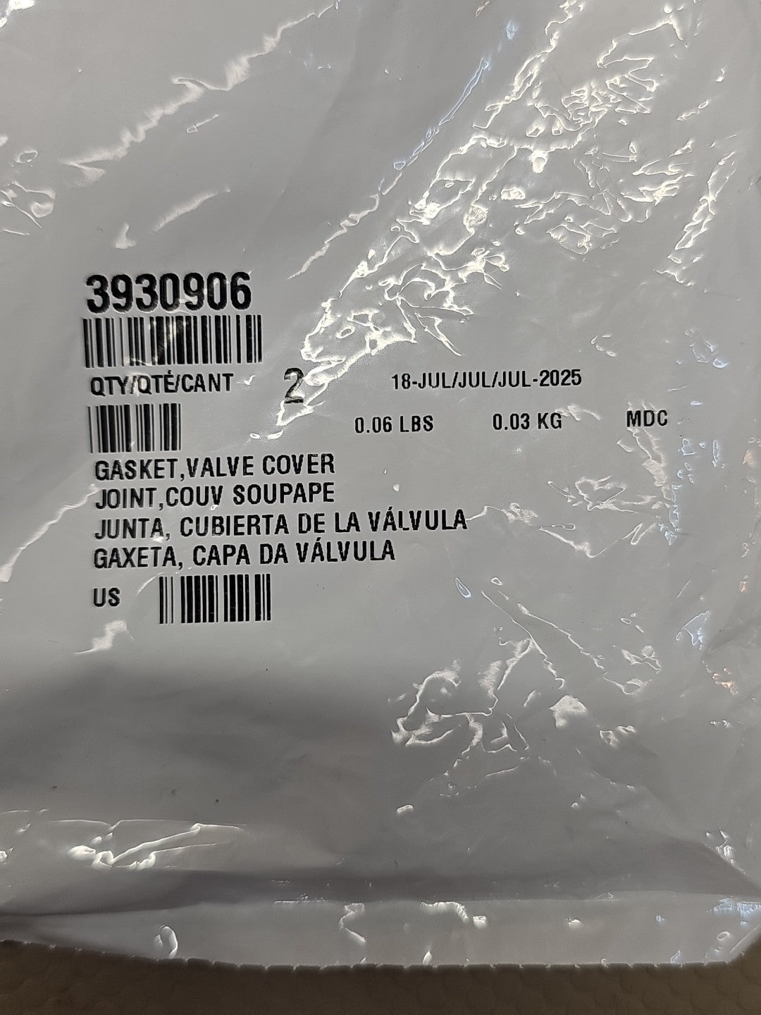Cummins 3930906 Valve Cover Gasket OEM