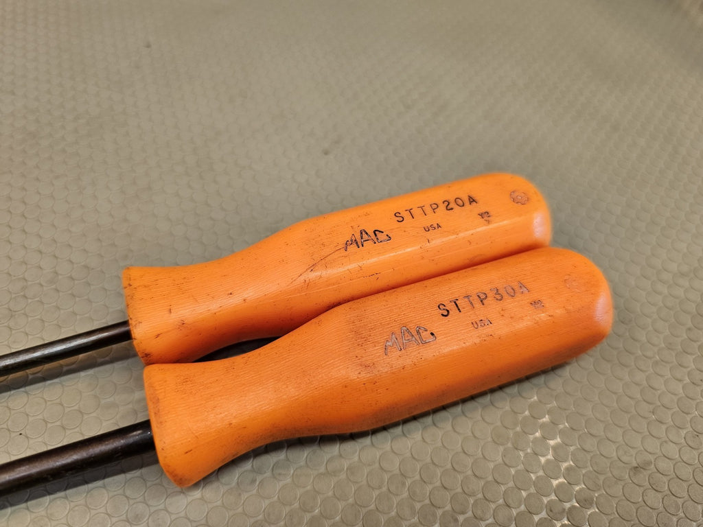Mac Tools USA T-30 & T20 Torx Hard Orange Handle Screwdriver No STTP30A Tamper 