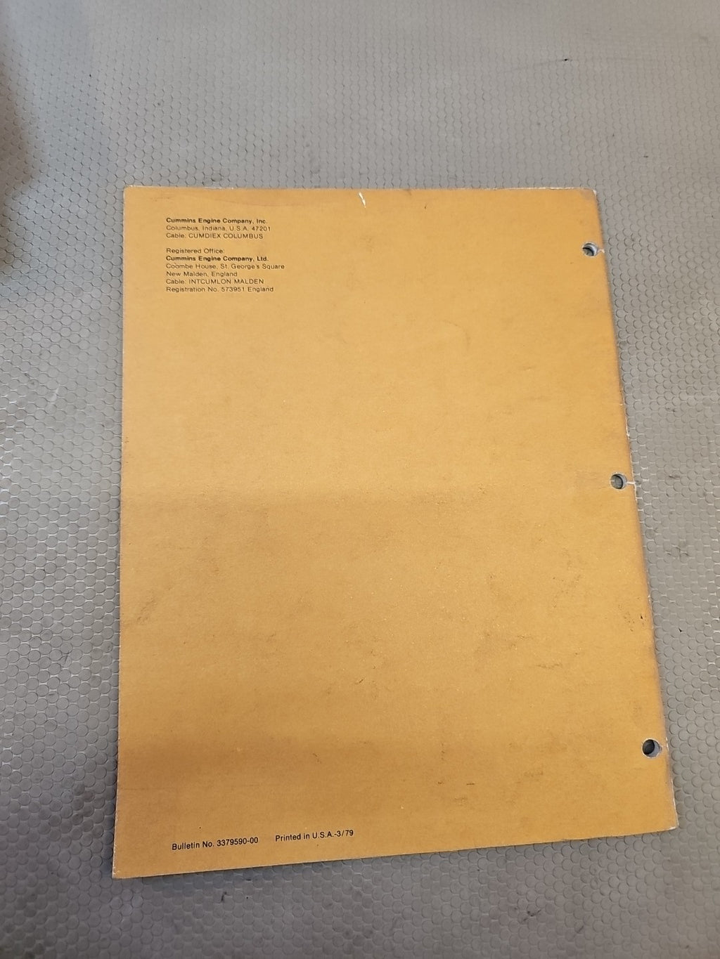 Cummins NT855 Small Cam Parts Catalog