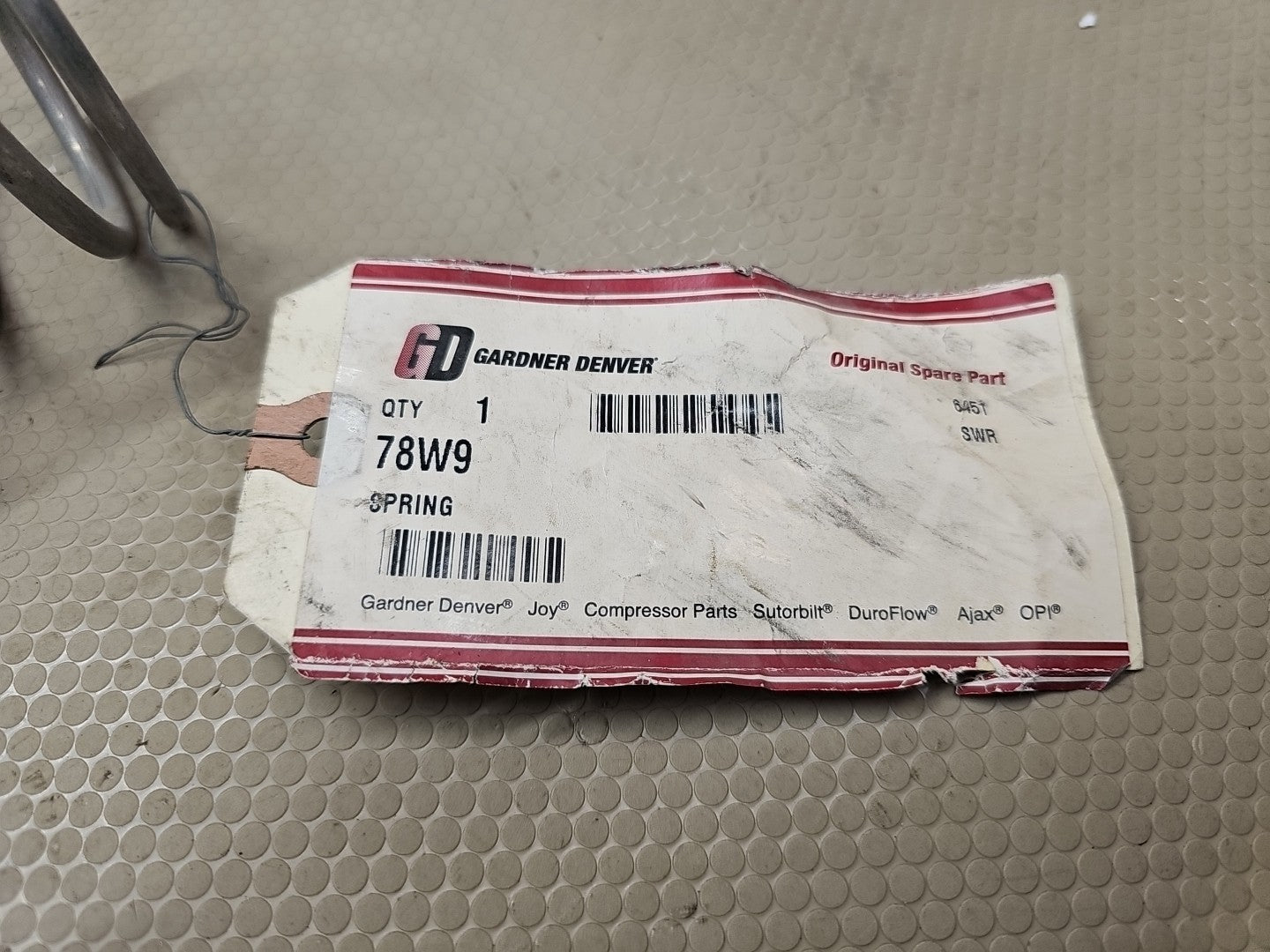 Gardner Denver Spring Replacement 78W9 Compressor SPRING 3.075OD X 11.8 OEM NEW 