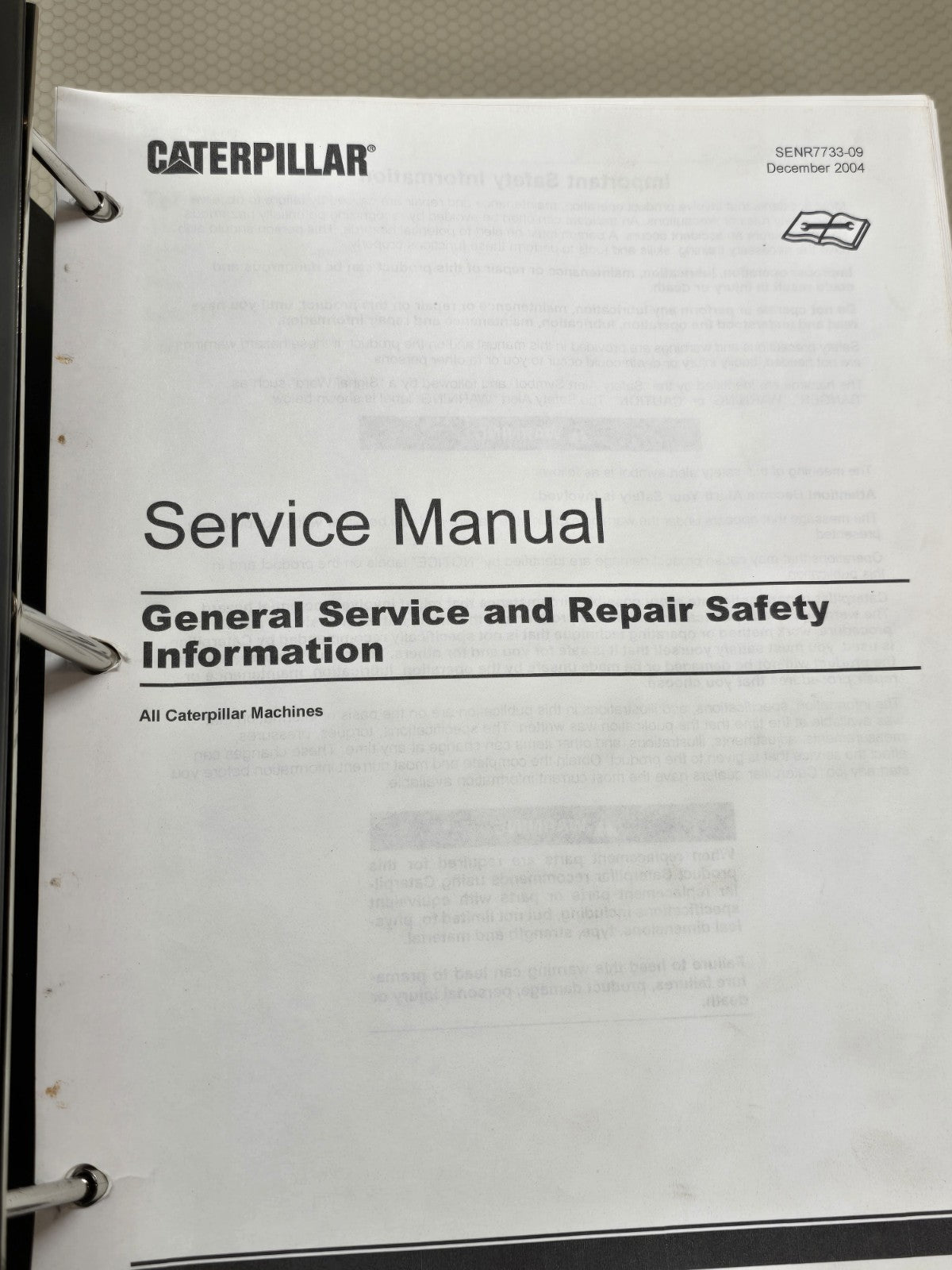CAT CATERPILLAR 966H 972H WHEEL LOADER SERVICE SHOP REPAIR BOOK MANUAL VOLUME I