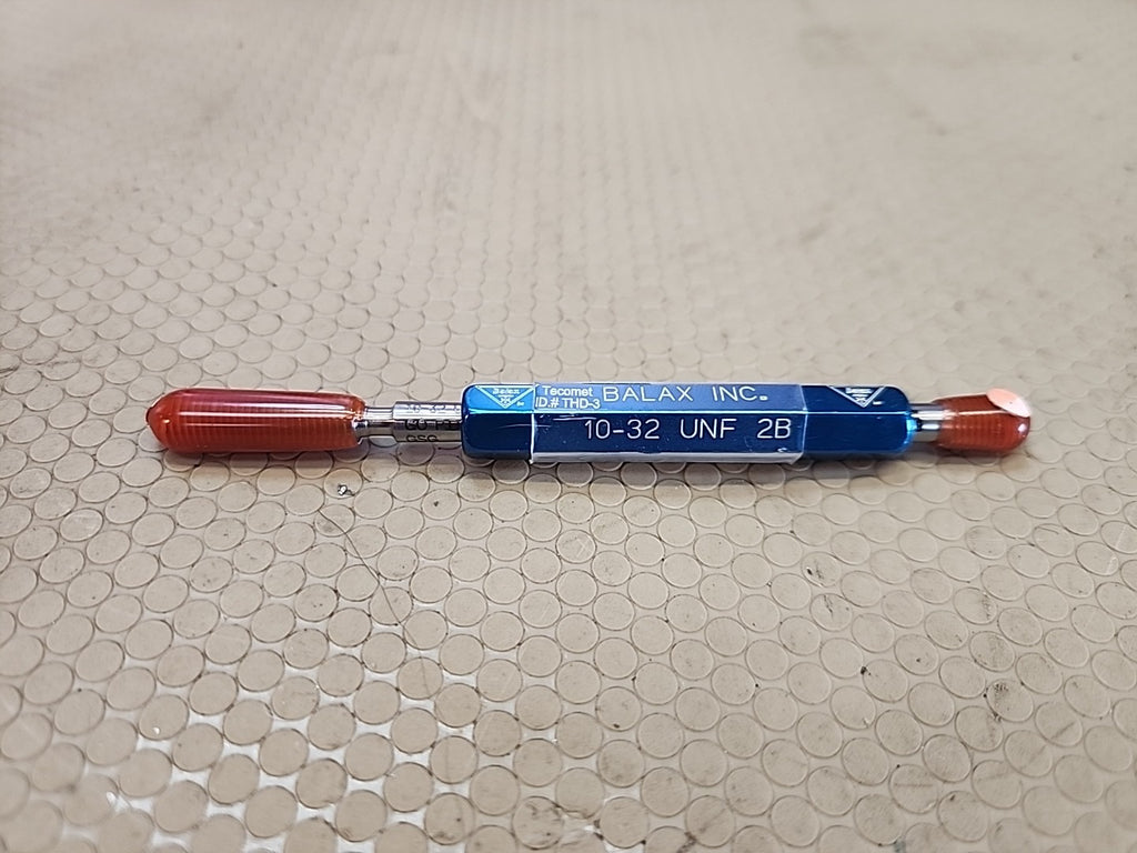 Balax 10-32UNF Go.1697/No Go .1736 Double End Thread Plug Gage Class Fit 2B 