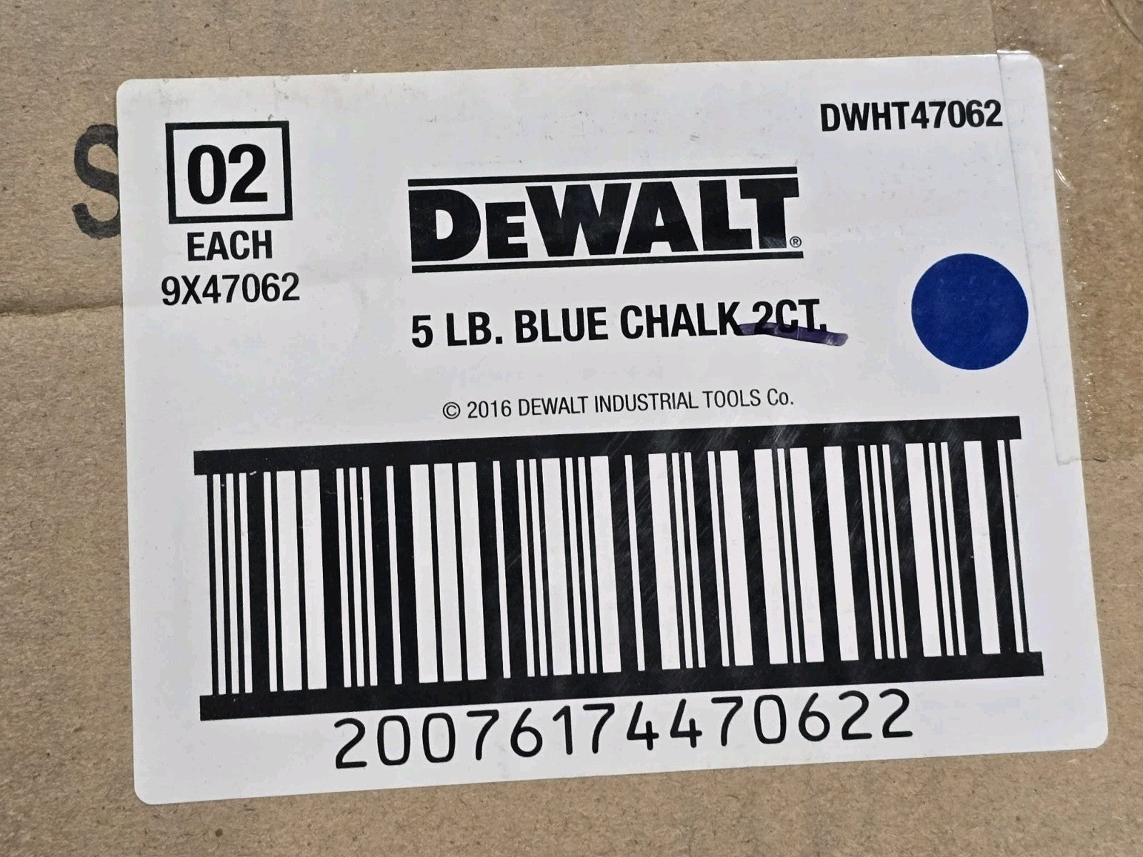 2 PACK DeWalt DWHT47062 5 LB Blue Chalk for Chalk Line Reel 2 Count Pack