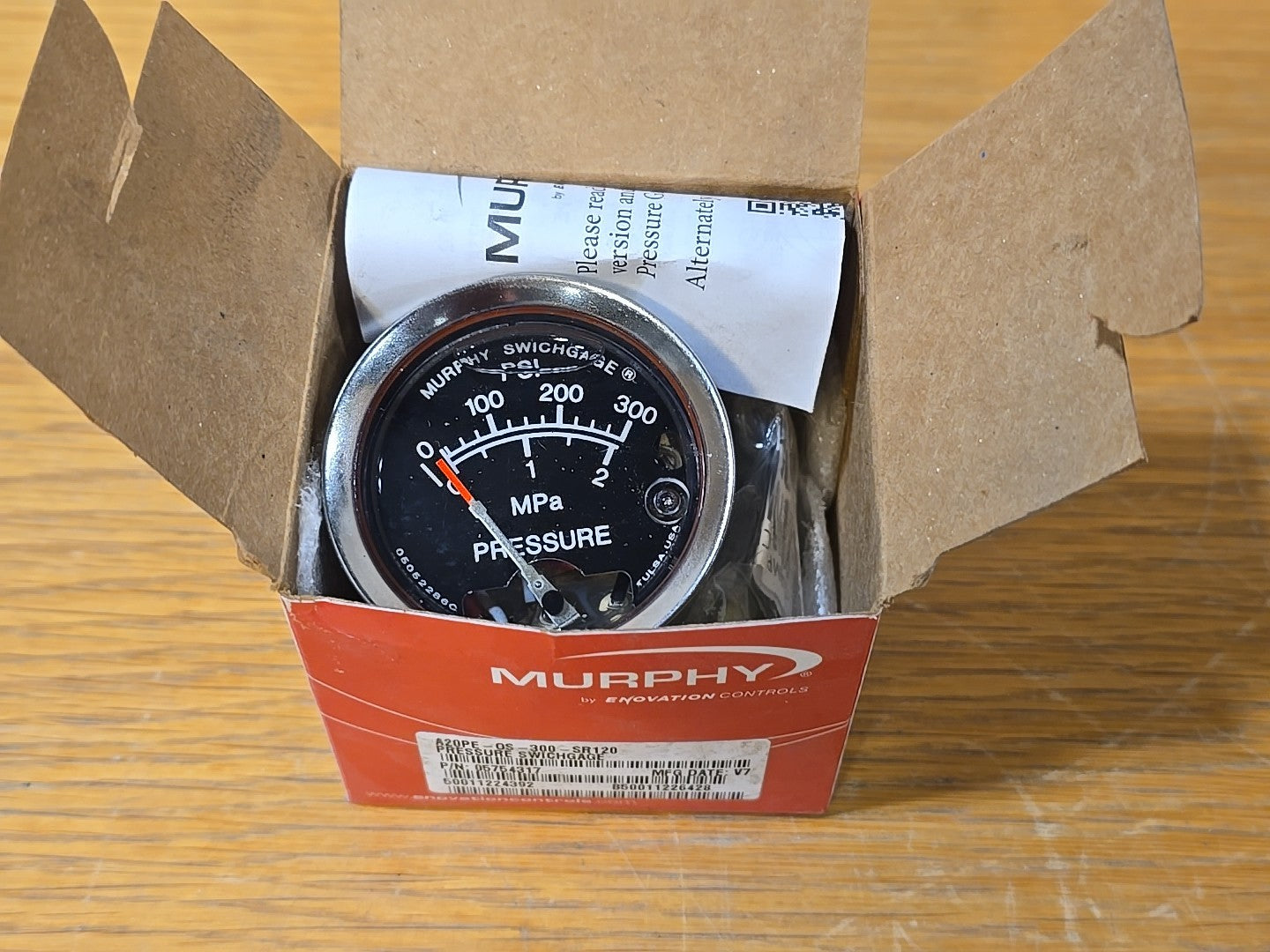 Murphy A20PE-OS-300 Pressure Swichgage (05704317) NEW 