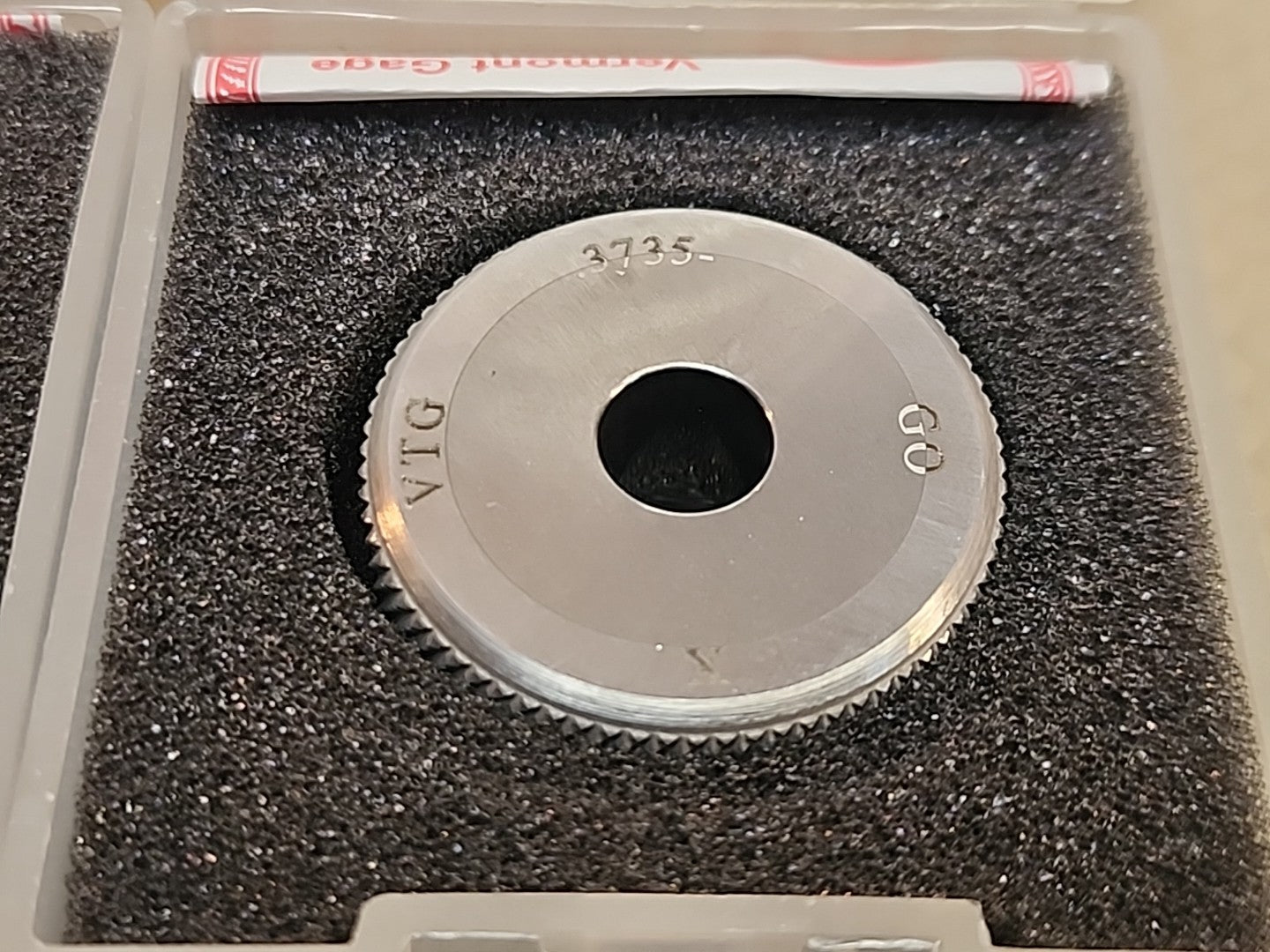 Vermont Gage Bore Guages .3735 GO/.3727 NO GO Bore Ring Set 