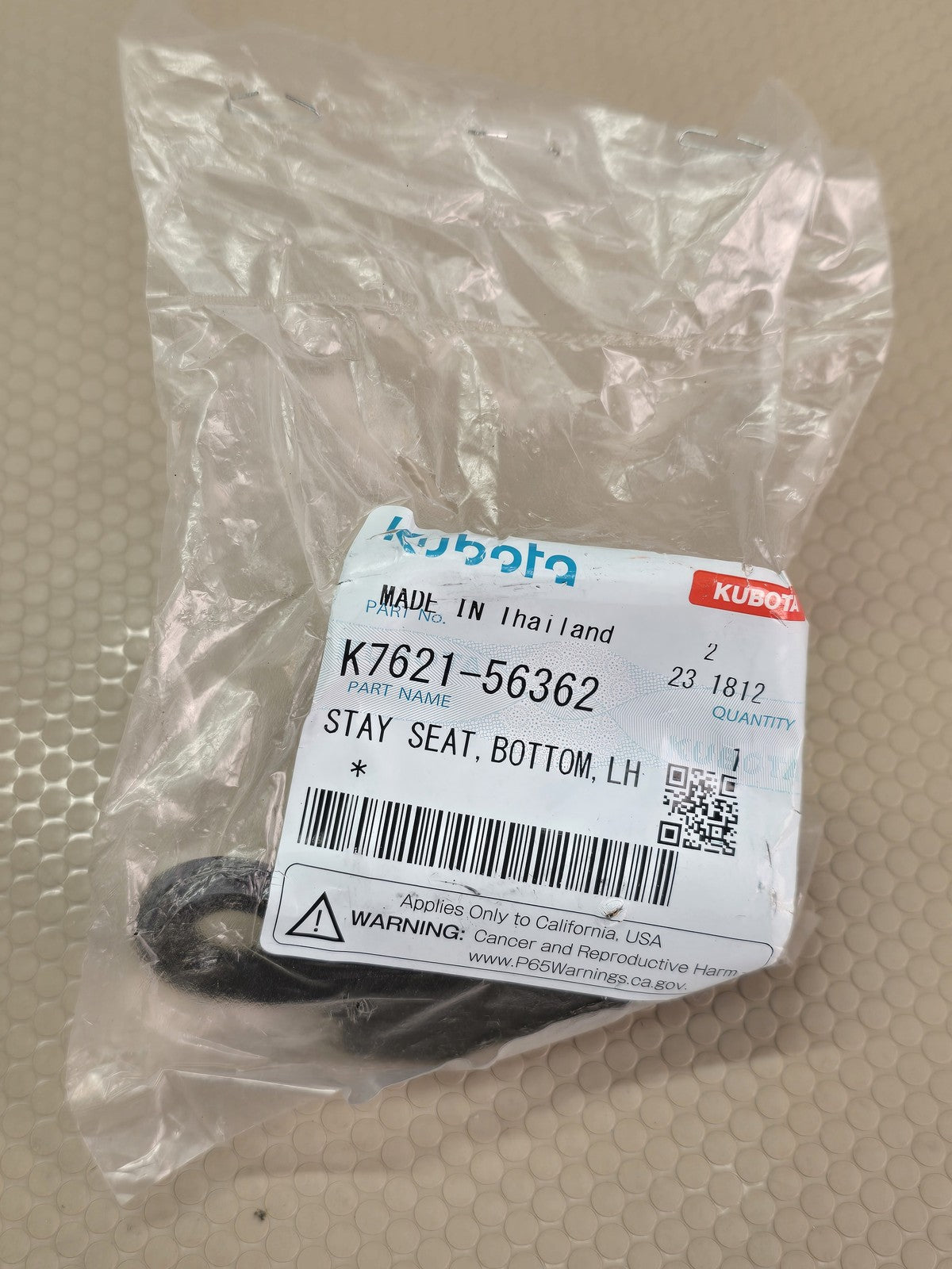 Kubota K7621-56362 Genuine OEM Stay Seat Bottom LH Bracket RTV-X Crew