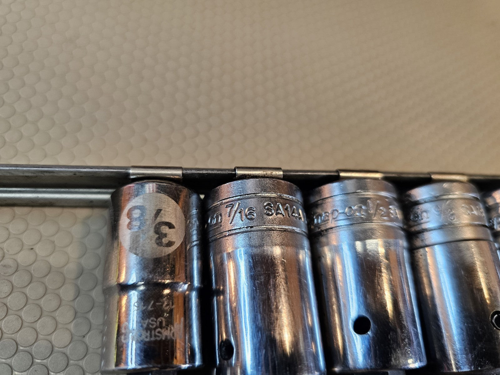 SNAP-ON 5 PC 1/2" DRIVE HEX BIT SOCKETS 5/8 9/16 1/2 7/16 3/8