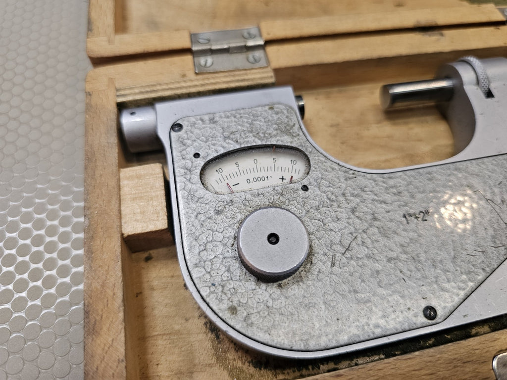 FOWLER / VIS 1-2” .0001” INDICATING MICROMETER COMPARATOR Machinist Tool Maker