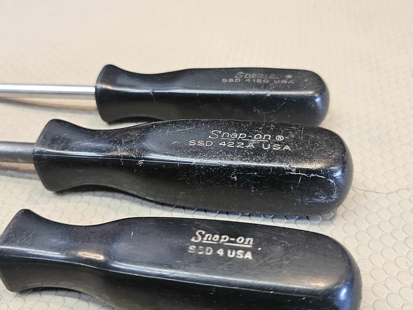 Snap On 6 Piece Long Screwdriver Set Black Hard Handle 20 Inch + Stubby  Flat